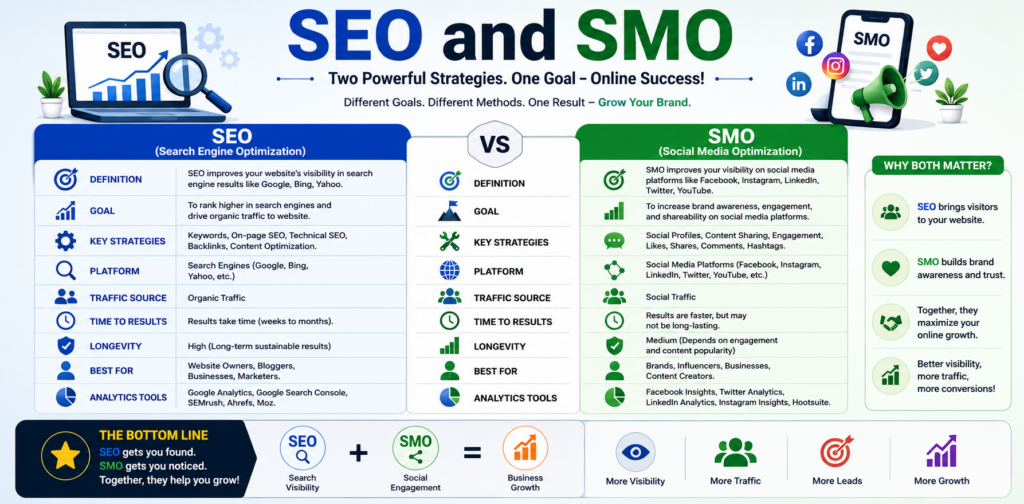 Difference Between SEO and SMO